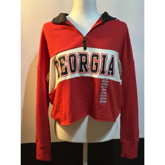 NWT UGA GA Bulldogs Women's Oversized Cropped Med sweatshirt 47 Brand - Picture 2 of 9